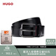 雨果博斯HUGO男士品牌標識光面皮革針扣腰帶 001-黑色-默認無(wú)禮盒 EU:100