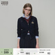 Teenie Weenie小熊女裝毛針織衫26年春季新款氣質(zhì)通勤潮流金線(xiàn)刺繡絞花連帽開(kāi)衫 藏青色 S