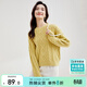 尚都比拉冬季復古菱格麻花毛衣女小個(gè)子圓領(lǐng)百搭針織衫 草黃色 L 