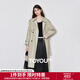初語(yǔ)風(fēng)衣女2025冬季新款寬松中長(cháng)款率性復古巴恩風(fēng)百搭外套 淺卡其 S