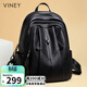 viney牛皮雙肩包女大容量旅行背包學(xué)生書(shū)包高顏值電腦包生日禮物送女友