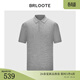 巴魯特（Brloote）【貼身羊毛】男士POLO衫100%綿羊毛舒適柔軟針織肌理感短袖體恤男 淺灰 L (175/96A)