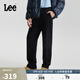 Lee品寬松直筒經(jīng)典斜紋布抓絨男休閑褲 黑色 31