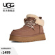 UGG秋季女士時(shí)尚舒適純色圓頭厚底保暖系帶休閑懶人鞋 1143954 RYK | 淺橡棕色 37