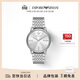 EMPORIO ARMANI阿瑪尼手表男士簡(jiǎn)約商務(wù)系列 銀色太陽(yáng)紋石英表生日禮物AR11599