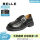 百麗（Belle）復古樂(lè )福鞋女商場(chǎng)同款牛皮兩穿便士樂(lè )福鞋D9W1DCM5預售 黑色 37 (235mm)