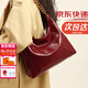 喵小姐（MISSMIAO）紅色新娘結婚包包女2026新款通勤日?？捎靡赶滦笨姘p奢訂婚禮物 酒紅色+花束(本命年新年禮物送女友老婆）