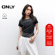 ONLY2025夏季新款個(gè)性漸變水洗顯瘦水鉆純棉短袖T恤女|125201076 H1Z黑色 M