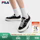 FILA 斐樂(lè )男鞋百搭帆布鞋2026夏新款巖行鞋1+時(shí)尚小白鞋運動(dòng)休閑鞋 黑/奶白-BG 40