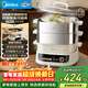 美的（Midea）電蒸鍋電火鍋電煮鍋電炒鍋多用途鍋蒸包子鍋電熱鍋蒸蛋鍋加厚不銹鋼智能彩屏多功能鍋MZ-ZGC282866