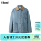 ELAND【100%棉】衣戀短外套女時(shí)尚撞色領(lǐng)大口袋上衣2026春夏新款 牛仔色(55)Indigo L /170
