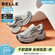 百麗（Belle）拼接撞色老爹鞋女商場(chǎng)同款增高厚底休閑鞋E4Q1DCM5 米色 37 (235mm)
