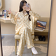 JIOESC睡衣女春秋季長袖長褲可愛卡通寬松可外穿學(xué)生新款家居服兩件套裝 格子小熊 L 【100-120斤】