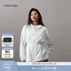 Calvin KleinJeans春秋女士戶(hù)外休閑運動(dòng)ck收腰輕薄透氣連帽沖鋒款夾克外套 YAF-月光白 S