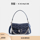 蔻馳（COACH）女士經(jīng)典標志丹寧布Chain TABBY 鏈帶單肩包斜挎女包 LH/深藍色 混合色