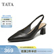 他她（TATA）復古高跟鞋包頭涼鞋女羊皮粗跟單鞋秋季新款USN01BH5 黑色 37