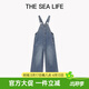 THE SEA LIFE牛仔褲女歐海一生 100%棉寬松休閑牛仔背帶褲25夏季直筒褲16133 牛仔藍 S