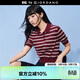 GIORDANO CONCEPTS 202夏季新款短袖針織衫女純棉條紋短款翻領(lǐng)針織polo衫12355609