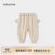 babylove男女寶寶褲子春款純棉大pp褲外出長(cháng)褲毛圈百搭休閑褲束腳褲