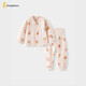童泰（TONGTAI）寶寶秋衣套裝春秋季純棉嬰兒衣服男童女童高腰秋褲睡衣粉色80cm