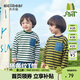 齊齊熊男童T恤長(cháng)袖條紋打底衫小童春裝兒童寶寶2024新款兒童寶寶