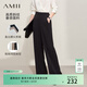 AMII女裝2026夏季新款直出腰頭百搭闊腿褲休閑褲長(cháng)褲直筒褲女 黑色 M 160/68A