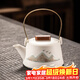 瓷牌茗茶具白陶茶壺陶瓷功夫茶具泡茶器辦公室會(huì )客側把提梁防燙泡茶壺 白陶《青山飛鳥(niǎo)》提梁壺 240ml