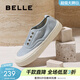 百麗（Belle）便捷免系帶帆布鞋女舒適百搭休閑板鞋B2747CM5 藍色 36 (230mm)