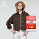 哈吉斯（HAZZYS）女裝 秋季款女士【PHIZ系列】燈芯絨拼接領(lǐng)箱型牛仔夾克女 棕色BW M (160/84A 38)