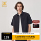 卡賓男裝泡泡紗短袖襯衫24夏新款LOGO刺繡商場(chǎng)同款H2242111001 煤黑色01 XL /180/52