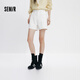 森馬（Semir）森柔|牛仔褲女夏季做舊半松緊腰短褲復古潮流直筒褲103325122001