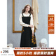 兩三事梵高假兩件針織連衣裙女2025冬季新款復古長(cháng)袖裙子默染時(shí)分 黑色-y L