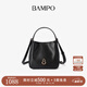 半坡飾族（bampo）圓滿(mǎn)水桶包 頭層牛皮斜挎包2025夏新款白色單肩小拎包女新年禮物 墨碳黑930
