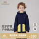 英氏（YEEHOO）【商場(chǎng)同款】?jì)和馓浊锒写笸瘧?hù)外加絨外套防水男童 暗夜藍 120 cm