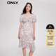 ONLY時(shí)尚甜美泡泡袖V領(lǐng)中裙碎花連衣裙女|123207140 彩花1 S (160) 80A