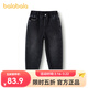 巴拉巴拉童裝男童牛仔褲長(cháng)褲中小童褲子秋冬加絨保暖休閑蘿卜褲潮 牛仔水洗黑98201 170