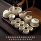 Sonwibumn汝窯茶具套裝功夫茶具高端家用陶瓷蓋碗喝茶茶壺茶盤茶杯 功夫套裝提梁壺蓋碗八杯配茶道茶