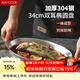 美廚（MAXCOOK）304不銹鋼盤(pán)碟 魚(yú)盤(pán)盆碟橢圓盤(pán)碟34CM MCWA8373