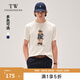 Teenie Weenie小熊男裝大熊T恤秋冬新款白色圓領(lǐng)印花休閑時(shí)尚短袖 象牙白 M 170