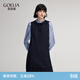 歌莉婭小香風(fēng)連衣裙女秋冬重要場(chǎng)合假兩件裙子1ENR4K470 99U深藍 XS
