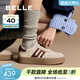 百麗（Belle）張凌赫同款板栗復古德訓鞋女商場(chǎng)款運動(dòng)舒適休閑鞋A6N4DAM6預售 米白/棕 36