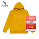 哈吉斯（HAZZYS）男裝 春秋款連帽純色減齡運動(dòng)休閑衛衣男ABTZE03AE06 芥末黃色MT L (175/96A 48)