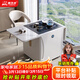 潮功夫陽(yáng)臺茶桌巖板現代簡(jiǎn)約茶車(chē)移動(dòng)升降功夫泡茶臺燒水壺一體桌椅組合 升降折疊茶桌