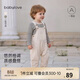 babylove寶寶背帶褲春秋季竹節棉百搭褲子嬰幼兒外出連體褲洋氣長(cháng)褲
