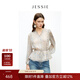 JESSIE【花信風(fēng)】2025年秋季新款法式印花雪紡上衣女款收腰荷葉邊 花色D1 M