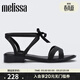 梅麗莎（melissa）蝴蝶結綁帶Jason Wu合作款低跟夏季女士涼鞋33434 黑色 38