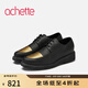 achette雅氏5RW1 中性休閑德比鞋舒適單鞋女 14/B5-黑色/金色 39