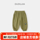 嘟嘟家男童褲子純棉冬裝寶寶工裝褲冬款男寶長(cháng)褲女童衣服兒童童裝戶(hù)外褲 深綠色 100