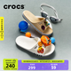 CROCS卡駱馳一字拖貝雅卡駱班涼拖 情侶款運動(dòng)休閑拖鞋|205392 白/深藍-126 37 /38(230mm)