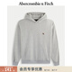 Abercrombie & Fitch經(jīng)典小麋鹿圖案美式復古抓絨套頭連帽衛衣25秋冬男裝122-5536 淺灰色 XL (180/116A)